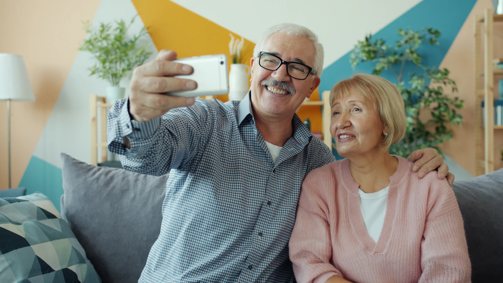 Happy active senior couple enjoying retirement