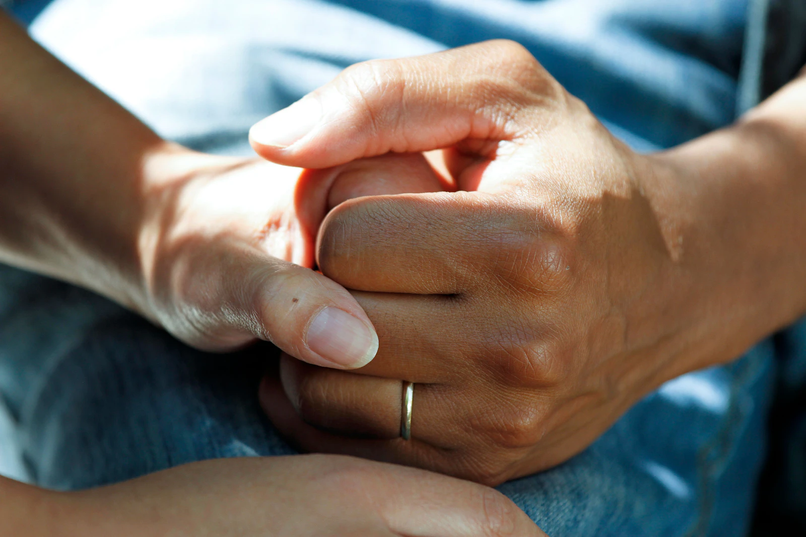 Compassionate caregiver with elderly patient