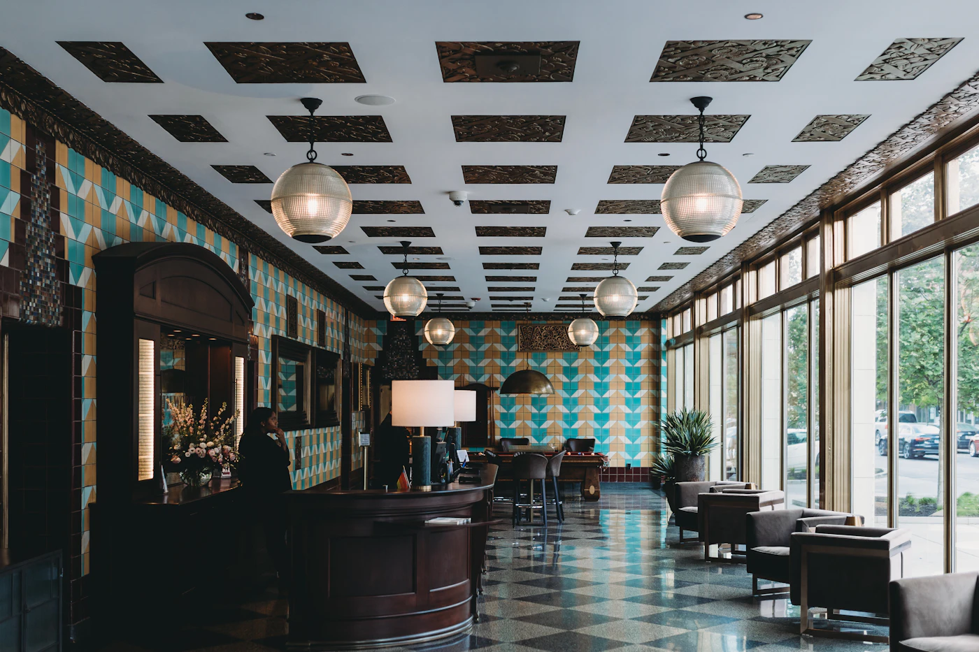 Luxury hotel lobby